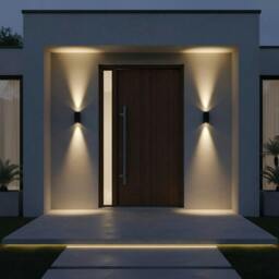 Rackhams 6 Watt LED Black Outdoor Up And Down Wall Light - thumbnail 3