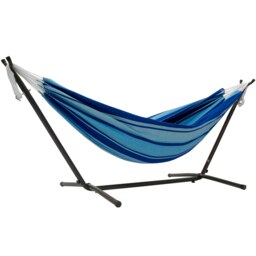 Rackhams Double Cotton Hammock with Stand (250cm) - Island Breeze