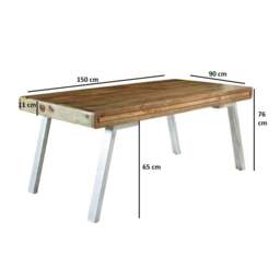 Rackhams Aaron Wood & Metal Large Dining Table - 180CM X 90CM X 76CM  (LXDXH) - Wooden - Dining Table - thumbnail 5