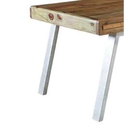 Rackhams Aaron Wood & Metal Large Dining Table - 180CM X 90CM X 76CM  (LXDXH) - Wooden - Dining Table - thumbnail 3