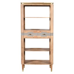 Rackhams Alaina Acacia Wood 2 Drawers Open Bookcase - Wood - 1 - 85X40X180cm (LXDXH) - thumbnail 2