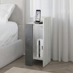 Rackhams Elos Modern Narrow Bedside Table Right Module 25x25x60cm - Mocha Grey - thumbnail 5