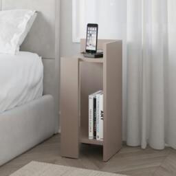 Rackhams Elos Modern Narrow Bedside Table Right Module 25x25x60cm - Mocha Grey - thumbnail 1