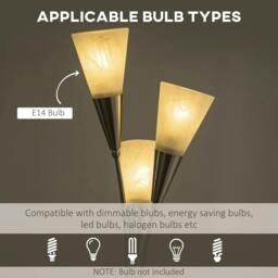 Rackhams 3-Light Upright Floor Lamps for Living Room, Modern Standing Lamp for Bedroom with Steel Base, Bulb not Included, Silver - thumbnail 6