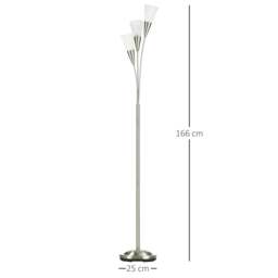 Rackhams 3-Light Upright Floor Lamps for Living Room, Modern Standing Lamp for Bedroom with Steel Base, Bulb not Included, Silver - thumbnail 3