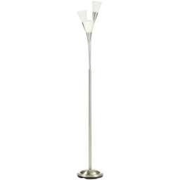 Rackhams 3-Light Upright Floor Lamps for Living Room, Modern Standing Lamp for Bedroom with Steel Base, Bulb not Included, Silver - thumbnail 1