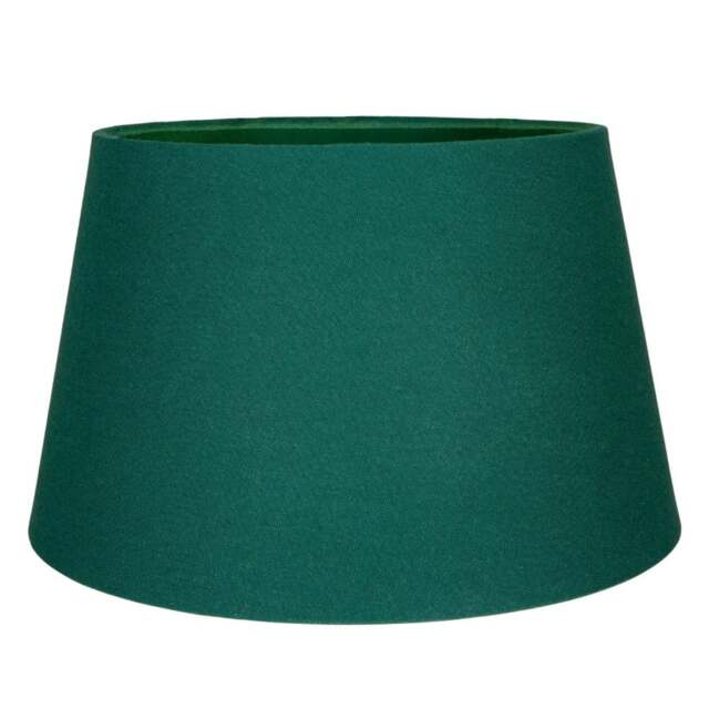 Rackhams Traditional 30cm Forest Green Linen Fabric Drum Table/Pendant Shade 60w Maximum - image 1