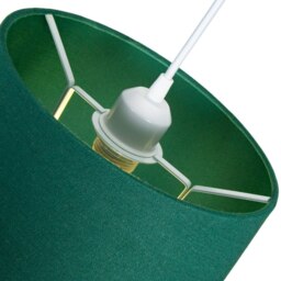 Rackhams Traditional 30cm Forest Green Linen Fabric Drum Table/Pendant Shade 60w Maximum - thumbnail 3