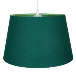 Rackhams Traditional 30cm Forest Green Linen Fabric Drum Table/Pendant Shade 60w Maximum - thumbnail 2