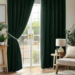 Rackhams Chenille Blackout Pencil Pleat Top Curtains - 168cm width x 229cm drop