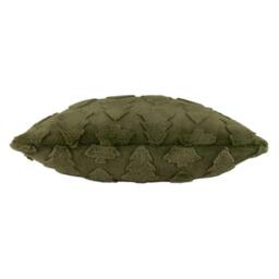 Rackhams Faux Fur Pine Christmas Cushion Cover - Forest Green - 50cm x 50cm - Forest Green - 100% Polyester - thumbnail 2
