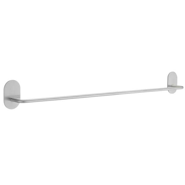 Rackhams Brushed Stainless Steel 62.5cm Towel Rail Self Adhesive Bathroom Wall Mounted