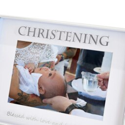Rackhams Contemporary Silver Plated Christening 4x6 Picture Frame for Wall or Table - thumbnail 4