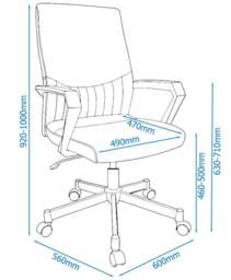 Rackhams Brooklyn office chair in black - thumbnail 5