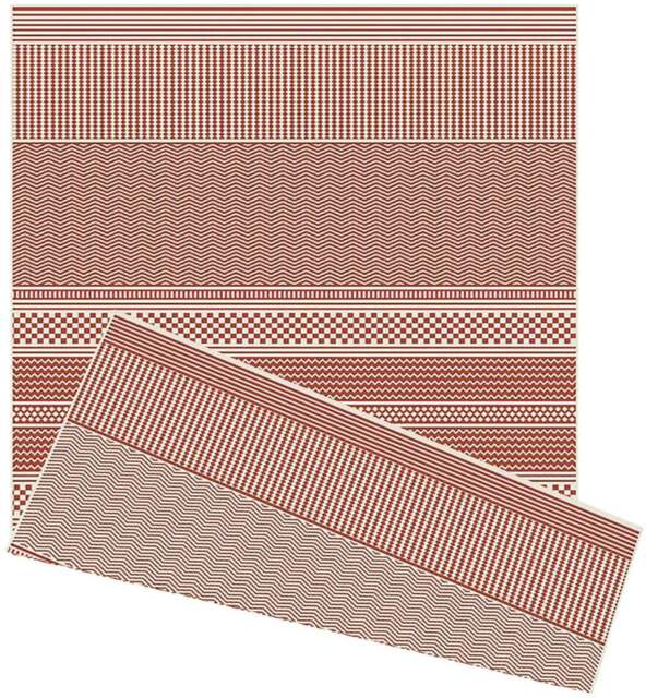 Rackhams Duo Weave Outdoor Orange Rug Fine Line - 120X170 cm - image 1