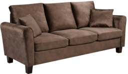 Rackhams Tivoli Sofa Set: Brushed Velvet for a Luxurious Living Room Experience - Brown - 3 Seater Sofa Only - thumbnail 1