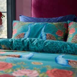 Rackhams Xanadu Peacock 200 Thread Count Cotton Sateen Duvet Cover Set - King - thumbnail 3