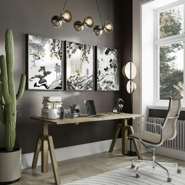 Rackhams Decoration For Office Walls - Set of 3 wall art prints - 20 x 30 in / 50 x 76 cm - Polyester Canvas 260 gsm - Canvas wrapped - image 1