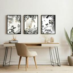 Rackhams Decoration For Office Walls - Set of 3 wall art prints - 20 x 30 in / 50 x 76 cm - Polyester Canvas 260 gsm - Canvas wrapped - thumbnail 4
