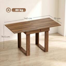 Rackhams Folding Dining Table Under-Table Storage 140cm Grey - thumbnail 3