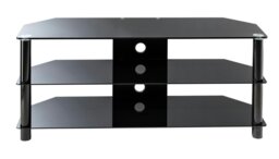 Rackhams Essentials TV-Stand with 3 Shelves Black/Glass ESS1200/3-BLK - Black