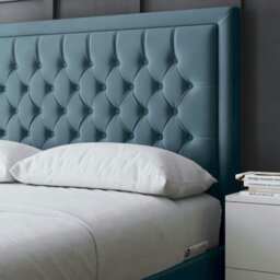 Rackhams Allegra Ottoman Bed with Upholstered Headboard - Blue - Single / 3ft - thumbnail 3