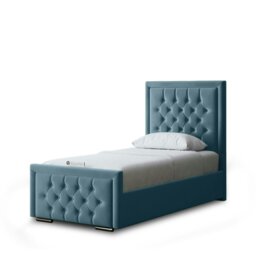 Rackhams Allegra Ottoman Bed with Upholstered Headboard - Blue - Single / 3ft - thumbnail 2
