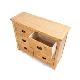Rackhams Lugo 6 Drawer Chest of Drawers Bras Drop Handle - Light Brown - thumbnail 4