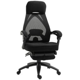 Rackhams Office Chair with Footrest,High Back Swivel Desk Chair with Adjustable Height and Headrest for Home Office, Black - thumbnail 1
