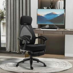 Rackhams Office Chair with Footrest,High Back Swivel Desk Chair with Adjustable Height and Headrest for Home Office, Black - thumbnail 2