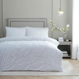 Rackhams Elysia Reversible Cotton Duvet Cover Set - Black - Double - Black - 100% Cotton