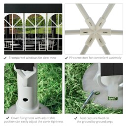 Rackhams 3.9m Outdoor Gazebo Canopy Party Tent with 6 Removable Side Walls - thumbnail 3