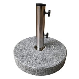Rackhams 25kg Round Granite Garden Parasol / Umbrella Base Weight Stainless Steel Pole - Outdoor Umbrella & Parasols - thumbnail 1