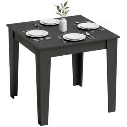 Rackhams Dining Table for 4, 80L x 80W x 75Hcm, Black Wood Effect - thumbnail 2