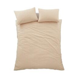 Rackhams Cotton Rich Woven Stripe Clay Duvet Cover Set - Single - thumbnail 6