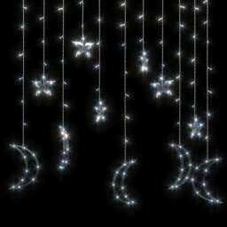 Rackhams Star and Moon Fairy Lights Remote Control 138 LED Cold White - thumbnail 4