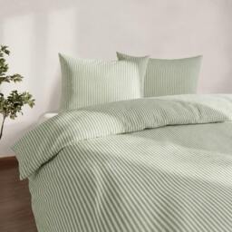 Rackhams Studio Edition Green Pinstripe Duvet Cover Set - Double - thumbnail 1