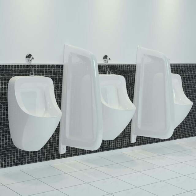 Rackhams Wall-mounted Urinal Privacy Screen Ceramic White