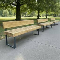 Rackhams Commercial Outdoor Sleeper Bench with Back (Bench only) - 240cm