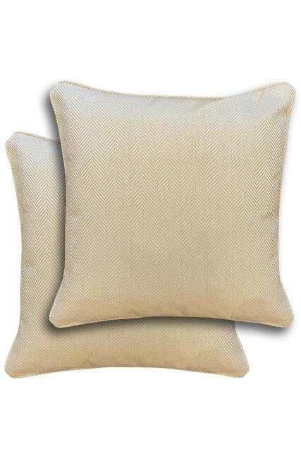 Rackhams Pair of Chester Double Sided Zip Opening Cushion Covers - Cases Only - Natural - image 1
