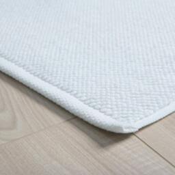 Rackhams White Textured Cotton Bath Mat - Medium - 2 Pack - thumbnail 2