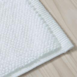 Rackhams White Textured Cotton Bath Mat - Medium - 2 Pack - thumbnail 3