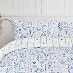 Rackhams Luxury Soft Reversible Holiday Postcard Duvet Cover & Pillowcases - Single (135cm x 200cm) - thumbnail 5