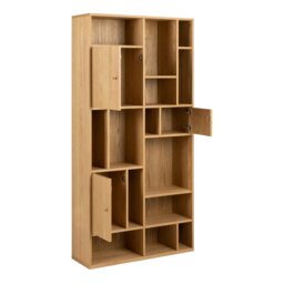 Rackhams Rangoon 3 Door Large Bookcase in Oak - 1 - Oak - Wood - thumbnail 4