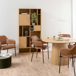 Rackhams Rangoon 3 Door Large Bookcase in Oak - 1 - Oak - Wood - thumbnail 6