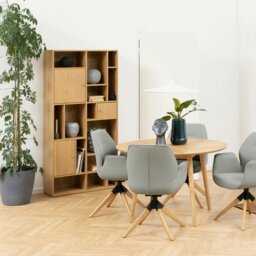 Rackhams Rangoon 3 Door Large Bookcase in Oak - 1 - Oak - Wood - thumbnail 5