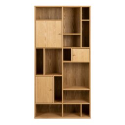 Rackhams Rangoon 3 Door Large Bookcase in Oak - 1 - Oak - Wood - thumbnail 2