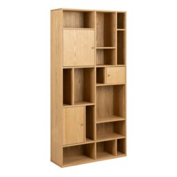 Rackhams Rangoon 3 Door Large Bookcase in Oak - 1 - Oak - Wood