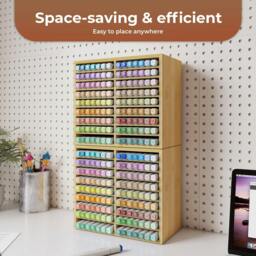 Rackhams Marker Pen Storage Bamboo 18 Compartment Desk Organiser Craft Stationary - thumbnail 5