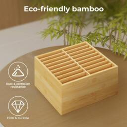 Rackhams Marker Pen Storage Bamboo 18 Compartment Desk Organiser Craft Stationary - thumbnail 6